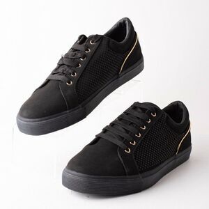 Zara Mens Black Textured Plimsolls Shoes Sneakers